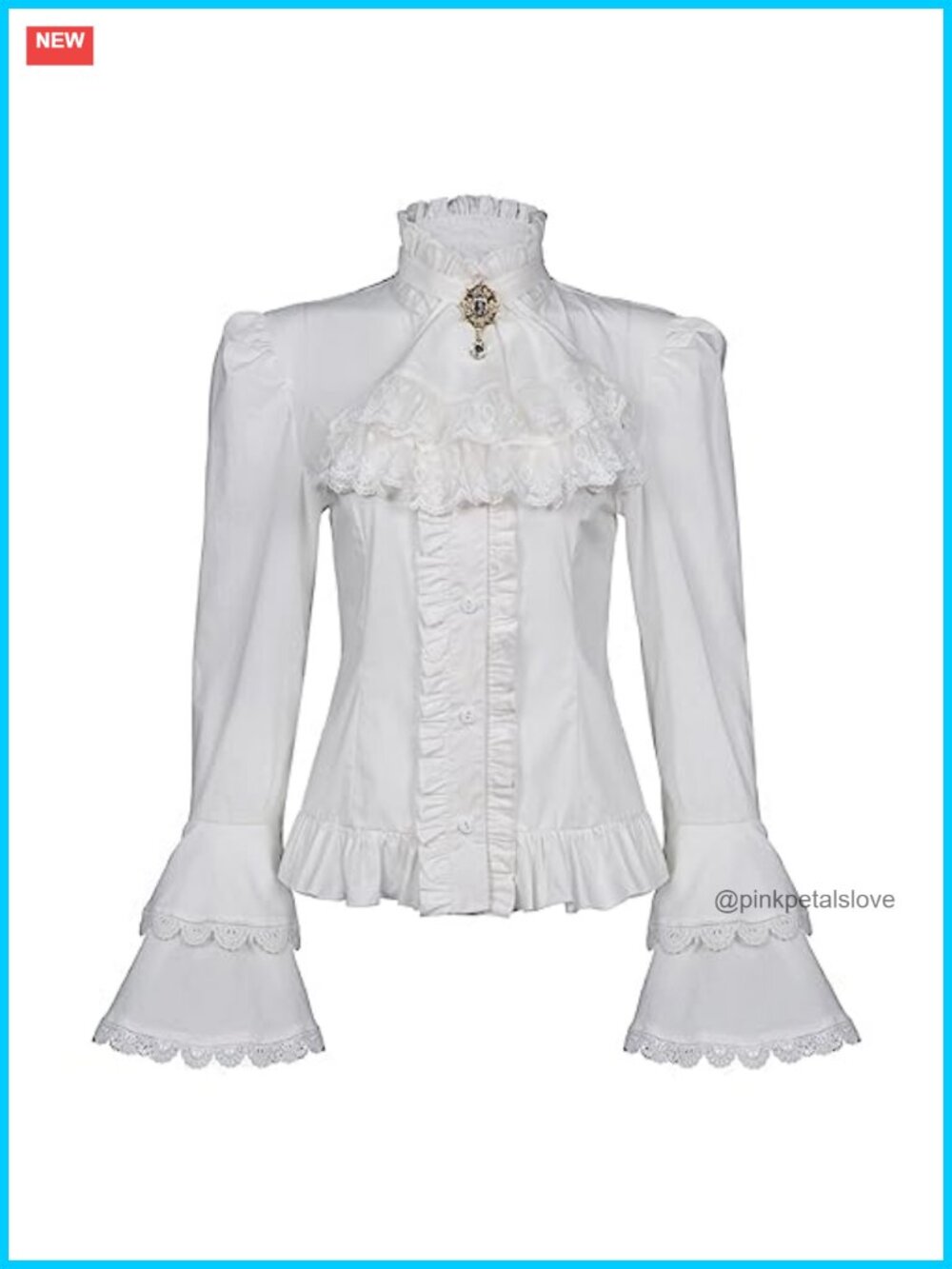 Victorian Blouse Pirate Shirt Vintage Lotus Ruffle Renaissance Costume Top